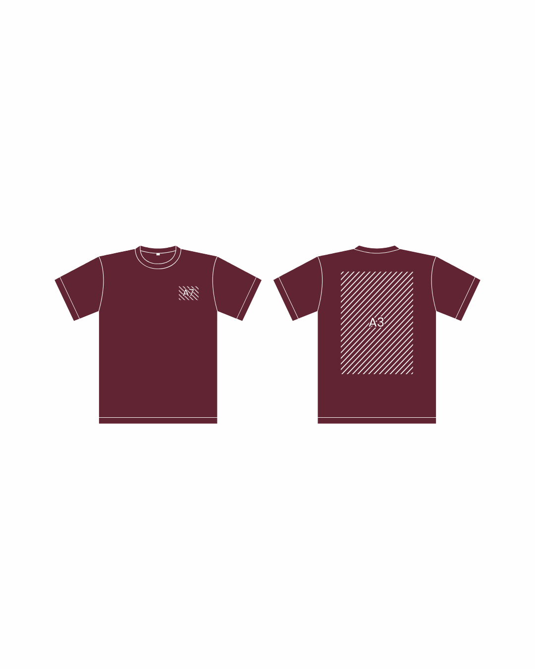 Kaos A7 Depan A3 Belakang